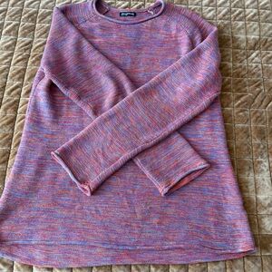 Woman Pink and Blue Crewneck Sweater tunic knit